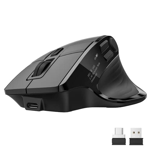 Acer Wireless Mouse for Laptop, Bluetooth Computer Mouse Ergonomic for 4 Devices(2.4Ghz+BT 5.2+Wired), OLED Screen Rechargeable Mice, 5 Programmable Buttons, 4000 DPI for MacBook PC Desktop - Image 1