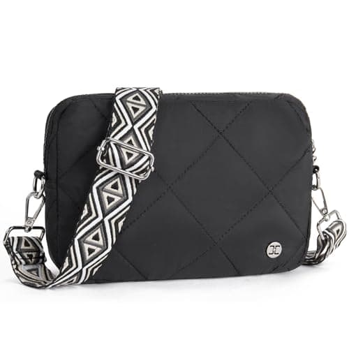Telena Crossbody Bags for Women Quilted Design Puffer Bag Purse Lightweight Shoulder Bag (1-black) - Image 1