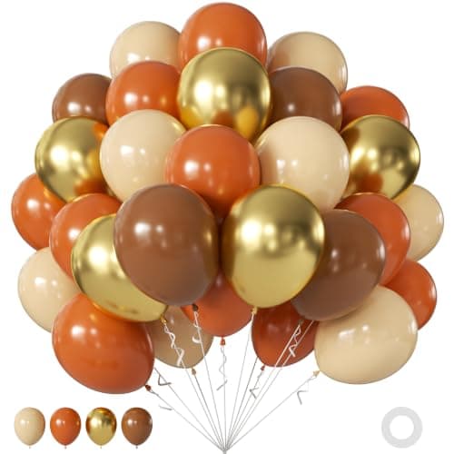 Burt Orange Brown Fall Balloons for Autumn Thanksgiving Party Decorations - Image 1
