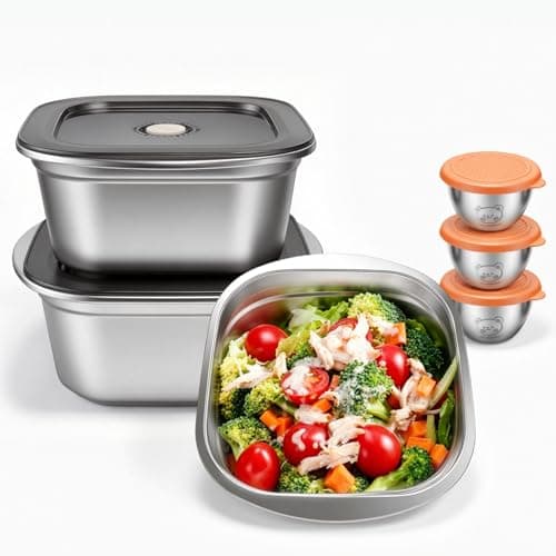 Stainless Steel Salad Bowl with Lid, 75oz 3 Pack Salad Container for Lunch - Image 1