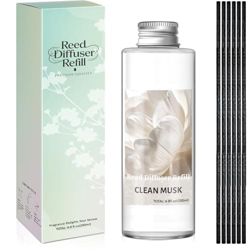 SCENTORINI Reed Diffuser Oil Refill, Clean Musk Diffuser Oil 6.76 Fl Oz, Natural Scented Essential Oil Refill Long Lasting Summer Home Fragrance for Room Spa Aromatherapy Bathroom - Image 1