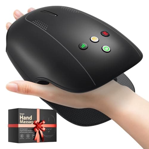 Estefanlo Hand Massager with Heat and Compression, Cordless Hand Massager for Arthritis Pain Relief, 3 Modes Air Compression Finger Massage Device, 2 Heat Levels, Washable Silicone Liner - Black - Image 1