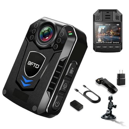 1440P Body Worn Camera with Audio and Video, Police Cam with 36MP Photo, IP67 Waterproof Shockproof, 10-Hour Recording Night Vision, 140° Wide Angle Security Guard Camera for Law Enforcement, 128G