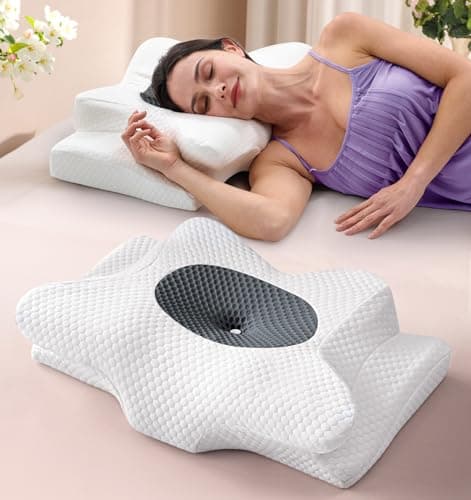 Dream Without Pain Cervical Neck Pillow for Sleeping, Ergonomic Side Sleeper Pillows for Adults, Cooling Orthopedic Pillow for Neck Relief Support, Memory Foam Pillows Back Stomach Sleepers - Image 1