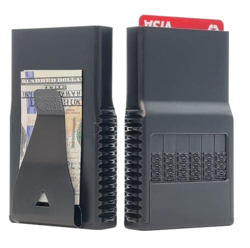 ACM 3.0 Solid Aluminum RFID Blocking Wallet - Premium Metal Wallet with Exact Card Selection, Scratch Free Card Storage, Removable Cash Clip (Stealth Black)