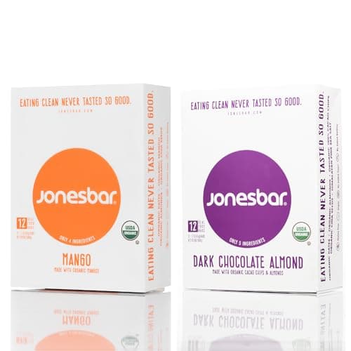 JONESBAR Organic Plant Based Protein Bars | Almond Lovers 24 Bars| Fruit & Nut Bar, Kosher, Gluten Free, Breakfast Bars, School Snacks, Vegan Snack & Healthy Snacks for Adults and Kids (Pack of 24) - Image 1