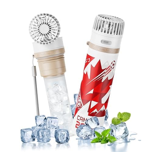 DUOMIY 2-in-1 Handheld Fan & Ice Therapy Cup, 7000 RPM Cooling Fan with Long-Lasting Cold Retention, Personal Fan & Reusable Cold Compress for Sports Recovery & Heat Relief, Canada Theme - Image 1