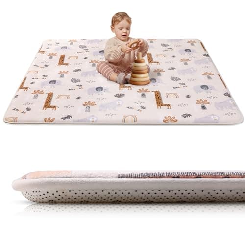 Baby Play Mat for Floor,1.2" Thick 50x50 Playpen Mat,Safe Padding Tummy Time Mats for Babies and Infants Toddlers,Cushioning Foam Mats for Kids Crawling,Non-Slip Baby Playmat,Yoga,Tatami,Nursery Rug - Image 1