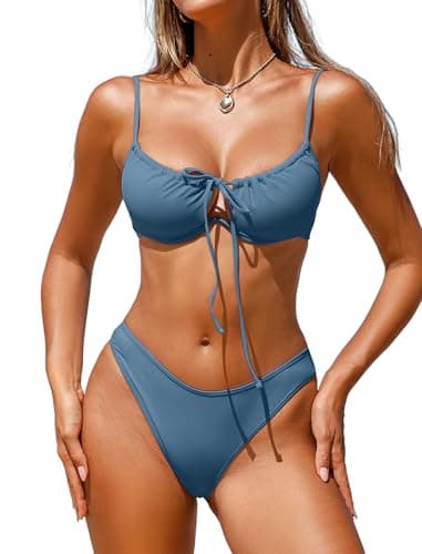 Jillumi Bikini Sets for Women Underwire Bathing Suit Two Piece Swimsuit High Cut Cheeky Cute Swimwear - Image 1