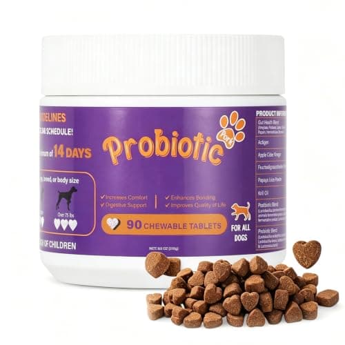 Dog Probiotic Chewable Tablets with Prebiotic, Apple Cider Vinegar & Papaya Powder, Pork Flavor Daily Digestive Supplement for All Breeds Dogs, 90 Count - Image 1