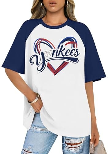 Baseball Shirts Women Oversized Baseball Team Graphic Tshirt Game Day Mom Shirt Funny Baseball Fan Tee Casual Tops - Image 1