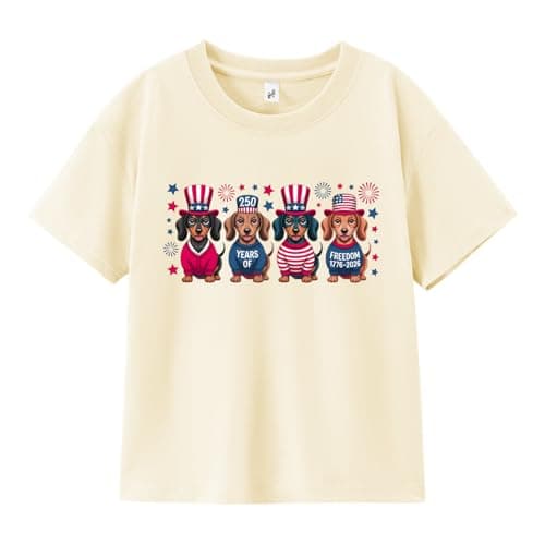 Honeypawpaw 250 Anniversary USA Shirt Independence Day Shirt for Kids Boys Girls, 4th of July Dinos Flag Patriotic Tee, 3T-8T - Image 1