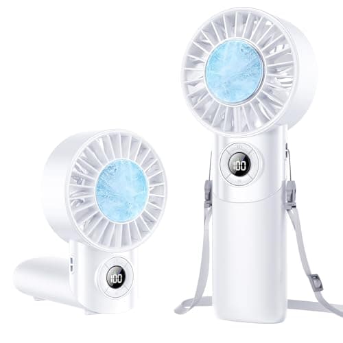 Eastfox 2026 Upgrade 3 In 1 Handheld Portable Turbo Fan with Ice Cooler,Rechargeable 100 Speed Mini Personal Fan 10500 RPM Small Pocket Fans Makeup fan for Outdoor,Office,Camping,Travel-White - Image 1