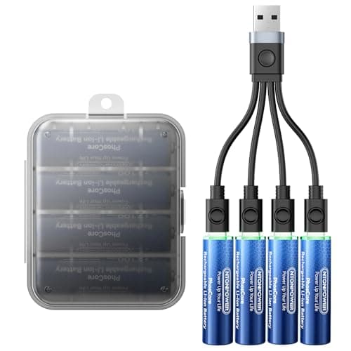 NTONPOWER AA Lithium Rechargeable Batteries 4 Pack, 1.5-Hour USB-C Fast Charge, 2100 mWh Capacity, Over 1500 Charge Cycles, 1.5V Constant Output, LED Charge Indicator, Multiple Protections - Image 1