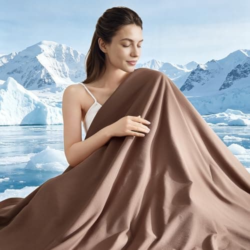 Yuncojin Cooling Comforter Twin Size,Double-Sided Brown Cooling Blanket for Hot Sleepers,Q-Max 0.45 Soft Breathable Silky Smooth Lightweight All Season Summer Comforter (Brown, Twin) - Image 1