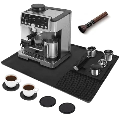 Silicone Coffee Mat for Ninja Luxe Cafe Accessories, Compatible with Ninja Luxe Espresso Machine ES601 ES701, 23"x15" Non-Slip Heat Resistant Coffee Bar Mat, Countertop Protector for Coffee Maker - Image 1