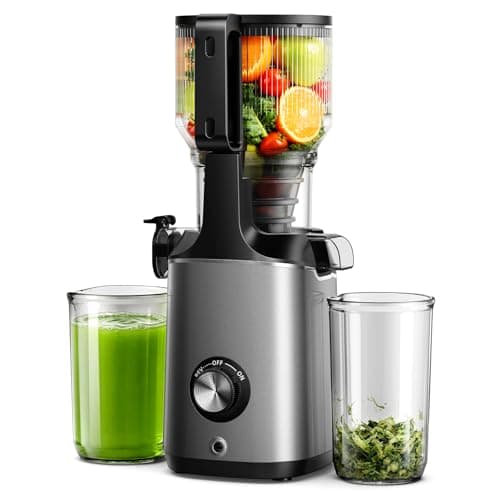 Cold Press Juicer Machines, EUHOMY 5.8" Wide Feed Chute, Slow Masticating Juicer for Whole Vegetables and Fruits, 99.6% High Juice Yield, Easy to clean, Juicer Machines with BPA Free - Image 1