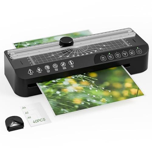 9-Inch Laminator Machine,Thermal Lamination with 40 Sheets, A4 Laminating Machine with ABS Jam-Release,Cold & Thermal,Built-in Paper Cutter & Corner Rounder aminator Kit for Home,Class,Office - Image 1