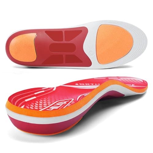 ORHILYA 220lbs+ Plantar Fasciitis Relief Foot Pain Arch Support Insert Orthotics Insole, Women Men Shoe Inserts for Standing All Day, Comfort Work Boot Insole Flat Feet Heel Spur Size 6, 250MM - Image 1