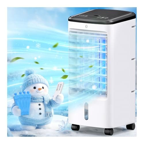 Windowless Air Conditioner, 4-In-1 Portable Swamp Cooler with 2 Water Tanks, Evaporative Air Cooler with remote, 4 Modes 3 Speeds, 12H Timer, 4 Ice Packs, Ventless Cooler for Indoor Home Office - Image 1