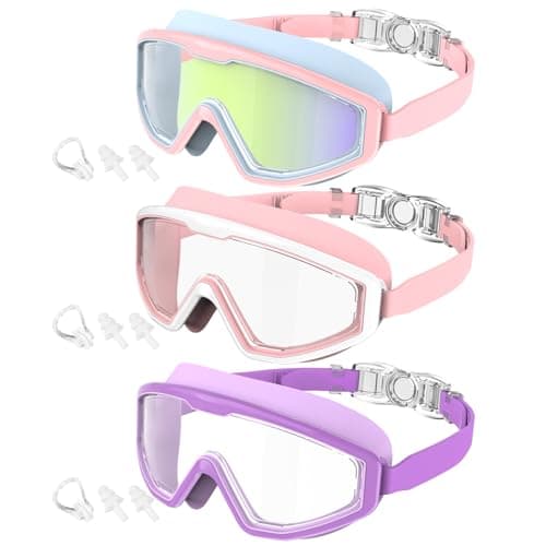 CIFOYA Kids Swim Goggles, 3 Pack Swimming Goggles for Kids 4-16, Anti-Fog UV Protection Pool Glasses for Boys Girls - Image 1