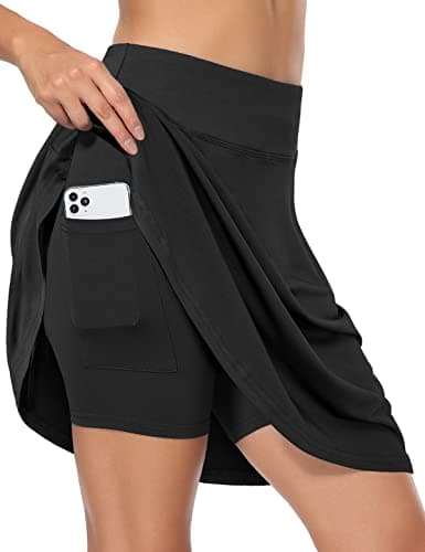 Fulbelle Athletic Skort for Women, Golf Skirts for Women High Waisted Sports Running Tennis Skirts with Pockets Black 2XL - Image 1