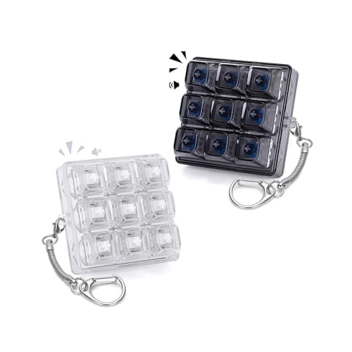Netholid 2 PCS 9-in-1 Keyboard Fidget Toy for Adults Silent and Loud Keyboard Clicker Keychain Stress Relief Fidget Toys for Office Asmr Anxiety Autism (Black&White, 9 in 1-2P) - Image 1