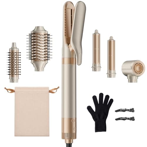 MESCOMB 6 in 1 Wet to Dry Air Straightener & Blow Dryer, 1500W Hot Air Styler Wrap, Fast Drying Blowout Brush with Negative Ion Care for Smoothing, Curling, Volumizing and Frizz Control - Image 1