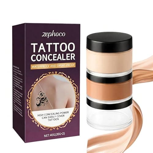 Tattoo Cover Up Makeup Waterproof – Full Coverage Body Concealer for Tattoos, Scars, Bruises & Birthmarks, Sweatproof No Transfer Leg & Body Makeup, Blendable Dual Shade Tattoo Concealer - Image 1