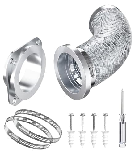 Magnetic Dryer Vent Connector Kit, DV180 Quick Connect Coupling with Airtight Seal, 4" Flexible Dryer Duct Hose, Easy Installation, 3.3 FT Hose and 2 Clamps - Image 1