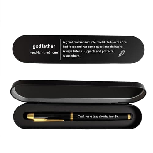 iyaone Godfather Gift - Personalized Engraved Pen, Unique Thank You Gifts for Godfather from Godson or Goddaughter, Father Figure Mentor Birthday Christmas