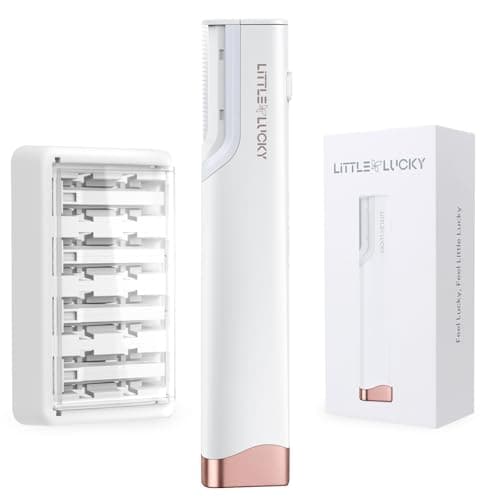 Littlelucky Sonic Dermaplaning Tool for Face,Rechargeable Dermaplane Razor for Women with LED Light,3 Speed Levels,for Facial Hair & Peach Fuzz Remover,Exfoliation,with 5 Skin-Friendly Refill Blades - Image 1