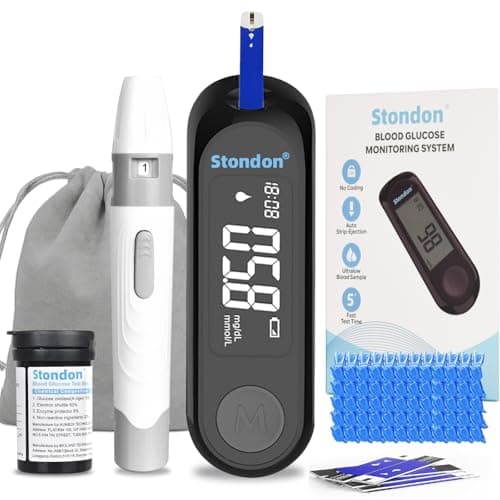 Glucose Monitor Kit, Diabetes Testing Kit, Blood Glucose Meter, 50 Glucometer Strips, 50 Lancets, Test Strips Blood Sugar Meter Glucometer - Image 1