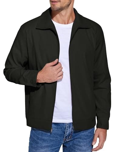 COOFANDY Men's Lightweight Zip Up Jacket Eisenhower Work Office Jackets Casual Golf Outwear - Image 1