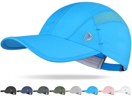 YANIKY Quick-Dry Running Hat for Men & Women Cooling Hat UPF 50+ Thin Baseball Cap Lightweight Breathable Mesh Sport Hats Lake Blue - Image 1