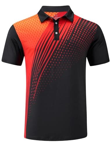 uideazone Mens Golf Shirts 3D Printed Dry Fit Athletic Polo Shirt Collared Short Sleeve Moisture Wicking Casual Top Tees - Image 1
