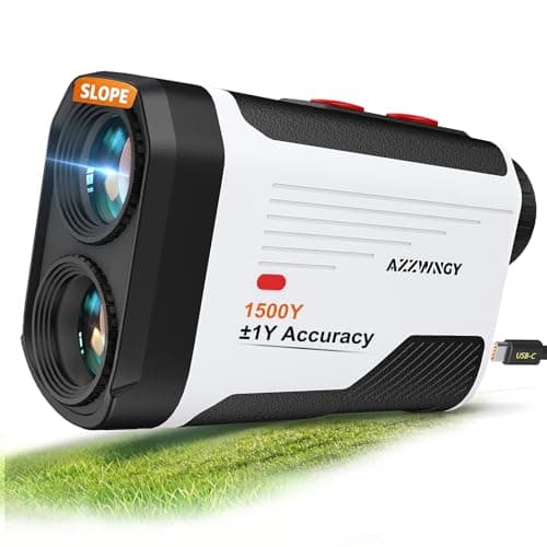 Golf Rangefinder with Slope - 1500 Yards Laser Range Finder for Golf & Hunting, 7X Magnification, High-Precision Flag Locking Vibration, Rechargeable, IP54 Waterproof, Built-in Magnetic Strip - Image 1
