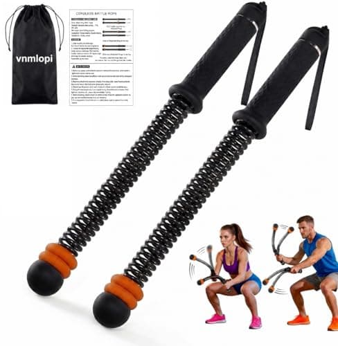 Vnmlopi Ropeless Battle Rope with Adjustable Weights, Weighted Cordless Battle Ropes for Home Gym, Portable Strength Training Equipment for Small Space Workout, Heavy Duty 2-Pack Set - Image 1
