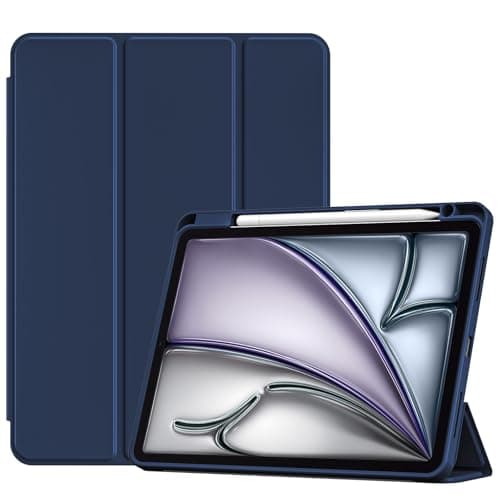 ProCase Smart Case for iPad Air 11-inch M4 (2026, 8th Gen) / M3 (2025) / M2 (2024) & 10.9 Inch iPad Air 5th (2022) & 4th (2020) – Protective Hard Back Cover with Pencil Holder - Navy