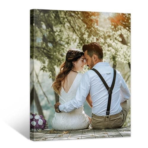 WEGA Custom Canvas Prints with Your Photos (11X14 Framed) Upload Your Image/Photo Customized Personalized Photo Gifts to Canvas,Wall Art Canvas Print Christmas Gifts for Pets Family Baby Wedding - Image 1