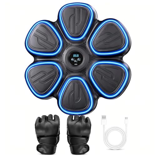 Music Boxing Machine for Kids, Wall Mounted Punching Target with LED Lights & Boxing Gloves, Boys Gifts Age 3-16, Fun Fitness Equipment Birthday Gifts for Teen Boys, Indoor Home,Office,Gym Active Play - Image 1