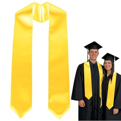 Oeyliz Graduation Stole Class of 2026 Stoles for Graduation 2026 Unisex Adults Blank Graduations Stole 72 Inch Plain Gold Graduations Stoles - Image 1