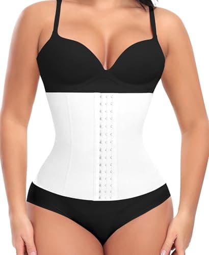 Ganado Waist Trainer for Women Corset Shapewear Tummy Control Waist Cincher Underbust Postpartum Girdle Body Shaper (#1 White(24.5CM) X-Large) - Image 1