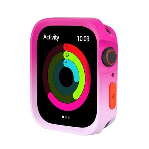 SDOCEBF Rugged Case for Apple Watch Case 41mm 40mm Series 9/8/7/6/5/4/SE3/2/1, Apple Watch Case 40mm, Soft Flexible TPU Shockproof Protective Cover Thin Bumper, Rose Red-White - Image 1