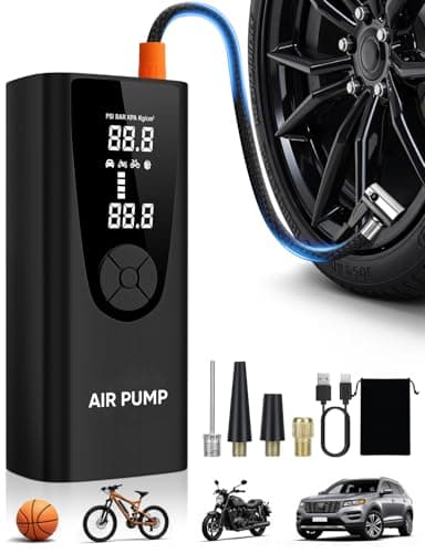 Upgrade Tire Inflator Portable Air Compressor-180PSI Air Pump for Car Tires-Electric 3X Faster Tire Inflation-Cordless Tire Pump with Pressure Gauge for Car, Motorcycle, Bicycle, Ball and More - Image 1