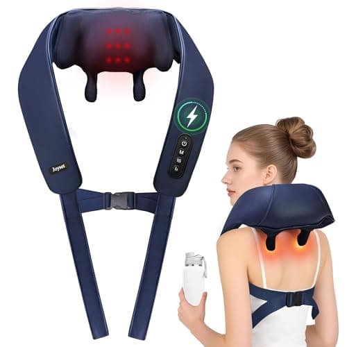 Joyset Cordless Neck Massager with Heat, 6D Deep Kneading Neck Shoulder Massager for Pain Relief, Shiatsu Massager for Shoulder, All Body, 2 Speed Intensities - Image 1