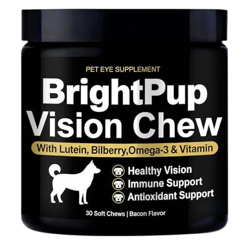 Bright Pup Dog Vision Chews - Eye Health Supplement for Dogs, Bilberry, Omega-3, Vitamins A, C & E, Supports Vision Clarity & Eye Health, Bacon Flavor, 30 Soft Chews(1PC) - Image 1