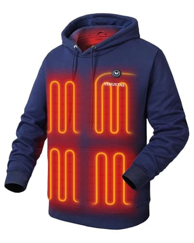 Venustas Unisex Pullover Heated Hoodie with Battery Included, Heated Sweatshirt for Men and Women Navy - Image 1