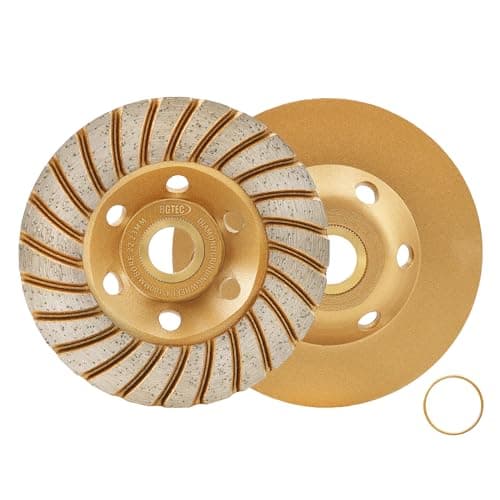 BGTEC Diamond Cup Grinding Wheel, 2pcs/4 Inch Turbo Row Concrete Diamond Grinder Disc for Polishing and Cleaning Granite Marble Masonry Stone(2pcs) - Image 1