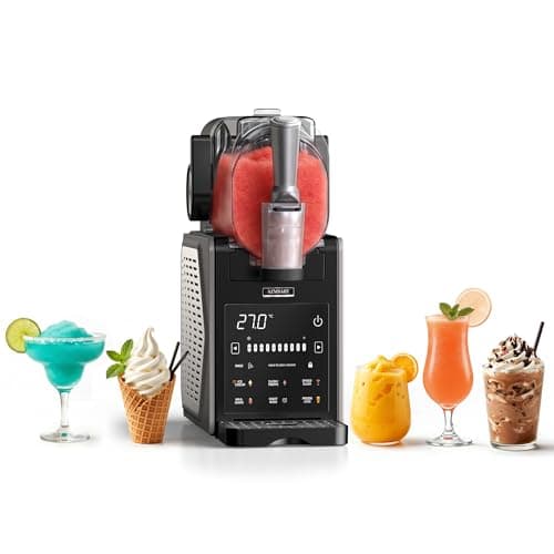 Slushie Machine, 85oz Ice Cream Machine & Slushy Machine for home, with LED Display, 6 Preset Programs for Margaritas, Frappés, Milkshakes, and Soft Serve, Automatic Cleaning, No Ice Needed - Image 1